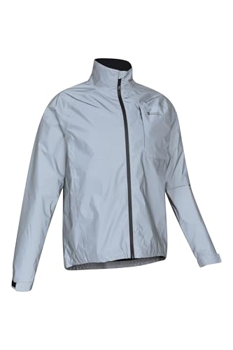 Mountain Warehouse Adrenaline Mens Waterproof Cycling Jacket - Reflective Mens Coat, Breathable Unisex Rain Coat - For Outdoors, Running & Walking Silver L - Image 4