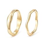 GoldGifts Dainty Pinky Gold Rings Size 3 Simple Stackable Rings for Women Trendy, Non Tarnish Gold statement Rings, Fashion Cute Gold Jewelry Gifts for Women