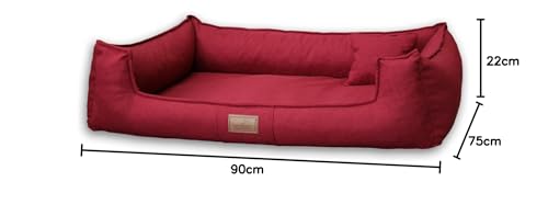 tierlando® Orthopädisches Hundebett Goofy Couture mit Matratzenschoner, waschbarer Bezug aus meliertem Möbelstoff, für mittlere bis sehr große Hunde Größe: 90x75cm | Farbe: 06 Grau
