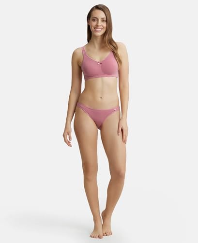 Jockey FE41 Women's Everyday Bra | Wirefree | Non Padded | Full Coverage | Concealed Shaper Panel | Super Combed Cotton Elastane Fabric