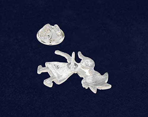 Fundraising For A Cause | Child Abuse Pinwheel Pin – Girl Holding Pinwheel for Child Abuse Awareness, Gift-Giving, Fundraising and More3