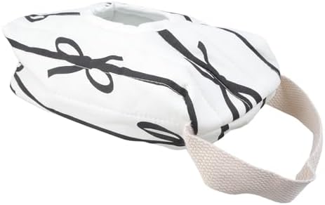 Striped Wet Wipe Storage Case Comfortable Sturdy Cotton Bag with Bowknot for Stylish Parents Daily Use Storage Case — view 3