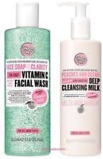 (2 PACK) Soap & Glory Face Soap & Clarity 3-in-1 Daily Detox Vitamin C Facial Wash x 350ml & Soap & Glory Peaches & Clean 4-in-1 Wash-Off Deep Cleansing Milk x 350ml - Image 3