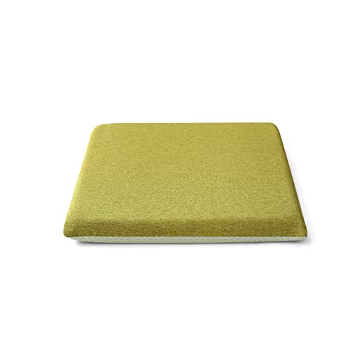 yaqius Removable Square Chair Cushion, Memory Foam Seat Cushion, Non-Slip Design Soft Comfortable Breathable Belt Buckle for Kitchen Dining Office, Washable - 15.7 x 15.7 inches (Matcha Green)