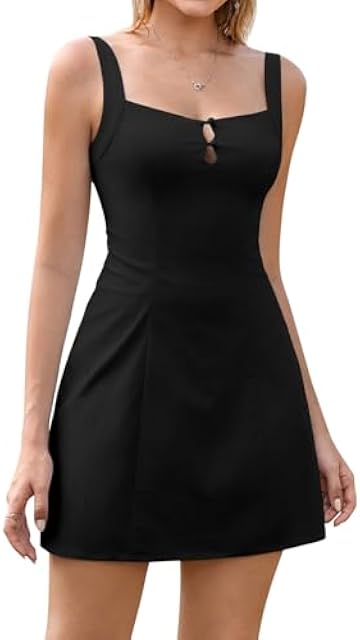 EYNMIN Mini Graduation Dress A Line Square Neck Buttons Bow Tie Cute Party Short Dresses for Women 2026 Summer Sundress