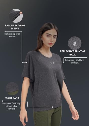 Image of Women UPF Sun Protection Eco Friendly Yoga Top with Batwing Sleeve