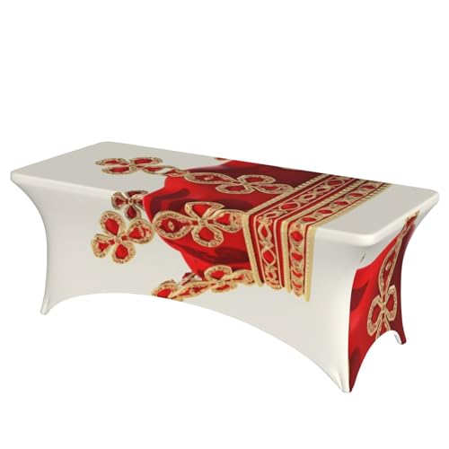 Nappe rectangulaire extensible élasthanne rouge housse de table stretch mariage - 2