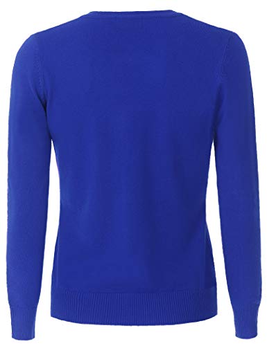Image of Women's Long Sleeve Button Down Crew Neck Soft Knit Cardigan Sweater
