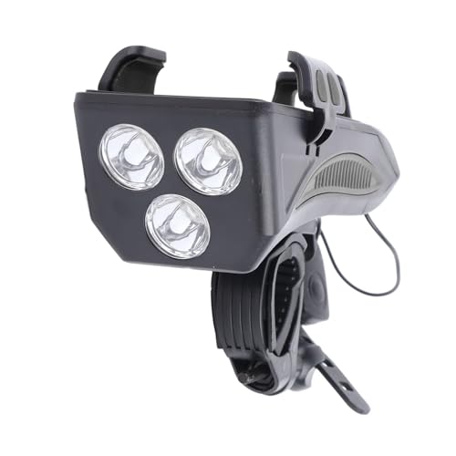 HERCHR Bike Lights Bike Phone Mount LED Bicycle Headlight with a Phone Holder, 2400mAh USB Rechargeable Night Riding Bike Light, Easy to Install Fits All Bicycles (Black)