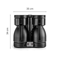KRUPS Duothek Thermo Filterkaffeemaschine, zwei separate Isolierkannen und Brühvorgänge, sehr gute Isolierleistung, Ein-und-Aus-Schalter mit Kontrolleuchten, 2 x 8 Tassen, Schwarz, KT8501 – Ansicht 6