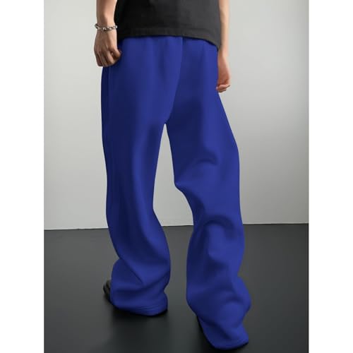 Men's Baggy Sweatpants Drawstring Waist Straight Wide Leg Pants Loose Fit Casual Workout Athletic Pants with Pocket3