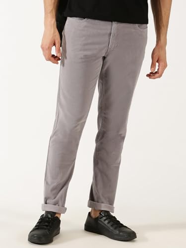 Image of Thomas Scott Men Mid Rise Slim Fit Corduroy Chino Pants