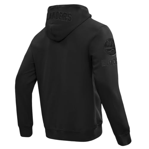Pro Standard Mens NHL New York Islanders Classic Triple Black Full Zip Hoodie Triple Black L by Pro Standard - Image 2