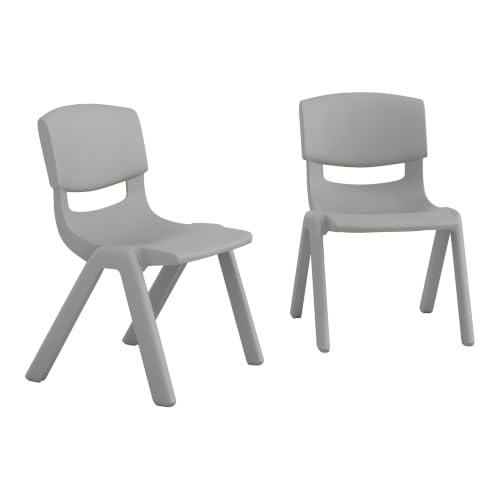 Image of Flash Furniture Stackable Plastic School Chair, Soft Gray, Set of 2