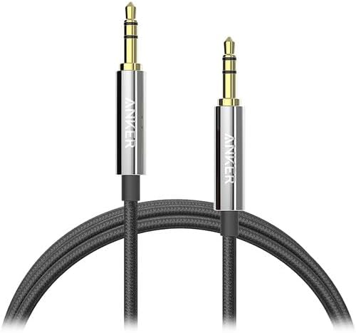 Powerline 3.5mm Audio Cable 4ft, Premium Aux Cord with Gold-Plated Connectors, Tangle-Free Durable Stereo Cable for Car, Headphones, Speakers, and Home Audio
