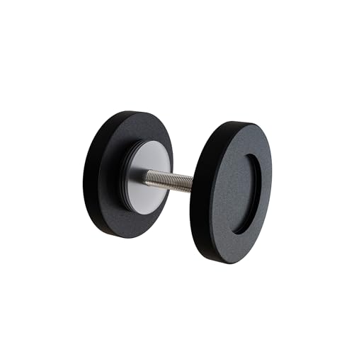 Amig - Tirador puerta corredera redondo de embutir - 50 mm acero negro - Para puertas de 35 mm - Diseño circular robusto y elegante - Mod. SD041