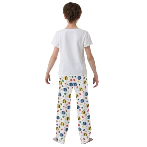 ZZXXB Colorful Hedgehog Mushroom Boys Long Pants Soft Trousers Elastic Waist Kids Lounge Bottoms with Pockets S-XL3
