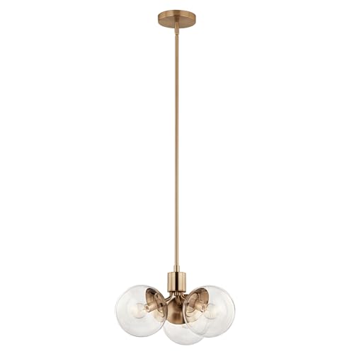 Kichler Silvarious 3-Light Convertible Pendant Chandelier, Champagne Bronze