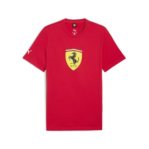 PUMA Men's Scuderia Ferrari Formula 1 Graphic T-Shirt, Rosso Corsa Colored Shield AH25, XX-Large