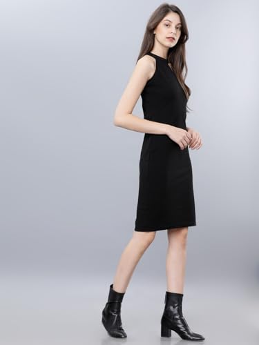 Image of Tokyo Talkies Womens Bodycon Sheath Dress | Chic & Stylish | Perfect for Parties, Date Nights & Evening Glam | Halter Neck | Dress for Women | Women Dress | Stylish Women Dress
