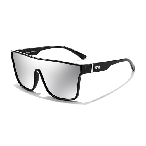 Image of FEISEDY Sunglasses for Women Men, Fashion Mirrored Single Lens Shades