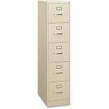 HON 310 Series Vertical File Cabinet Letter Width, 5 Drawers, Putty (H315)