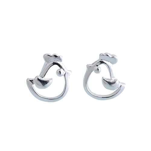 Boucles d'oreilles poulet argent 925 pour un style campagne chic