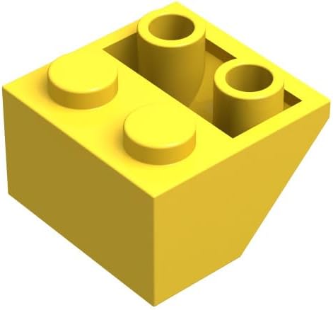 Classic Slope Block Bulk, Yellow Slope Inverted 45 2x2, Building Slope Flat 100 Piece, Compatible with Lego Parts and Pieces(Color:Yellow)