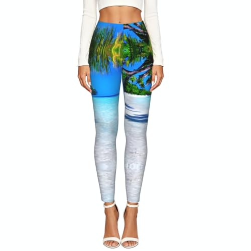 Leggings de compresión suave con estampado de playa premium confeccionados en tejido transpirable 2