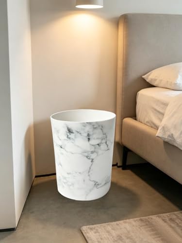 Caneca de basura redonda blanca 2 galones para baño miniatura 7