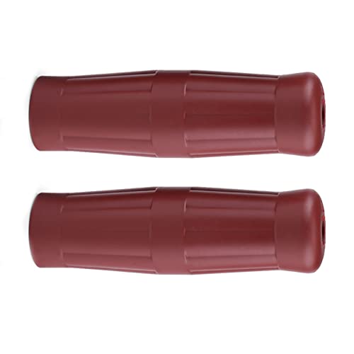 Vintage Style Motorcycle Grips, Rubber Coke Bottle Design with Anti-Skid Pattern, Universal Fit for 7/8" Handlebars, Comfortable for Cruising