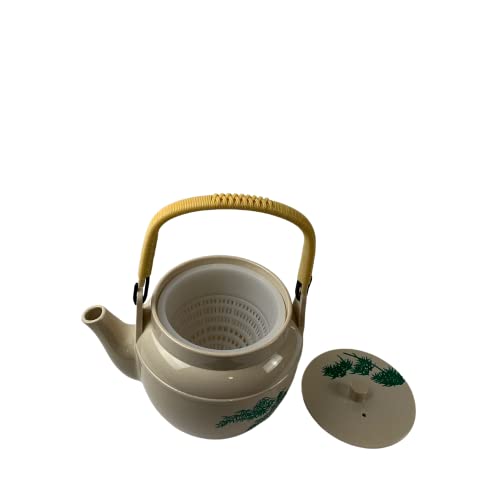 Japanbargain 1625, Medium Size Teapot Japanese Plastic Melamine Unbreakable Tea Pot For Home Or Restaurant, Beige Color Lacquered With Bamboo Pattern, Made In Japan, 22 Ounce, Pack Of 12 #TOP3