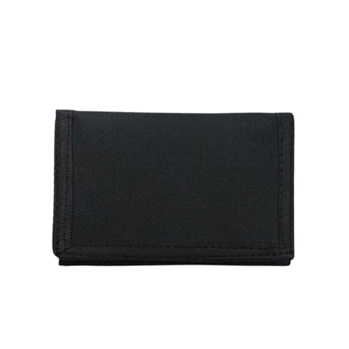 YHIJSR Cartera Delgada de Tres Pliegues para Hombre Cartera Delgada de Tela RFID Tarjetero Monedero Cartera Triple Monedero Deportivo en Lona Negra