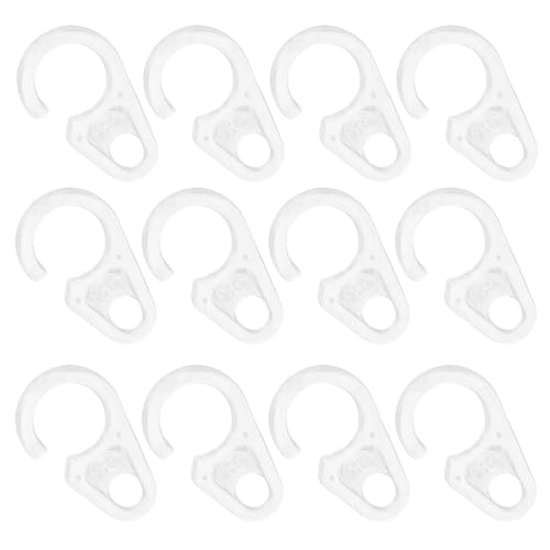 Gatuida 30 pièces Lot de Crochets Rideau Plastique pour Anneaux Bois et Métal Support Fiable et Design Invisible pour Salle de Bain et Fenêtres Fixation Sécurisée et Adaptable