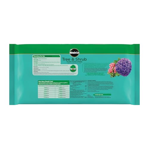Image of Miracle-Gro Tree & Shrub Plant Food Spikes, 12 Spikes | For Deciduous, Flowering and Evergreen Trees, Hydrangeas, and Acid-Loving Plants