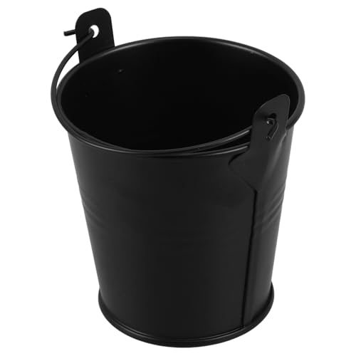 Veemoon Secchio per Grasso da Barbecue in Ferro Nero 7,7x7,5x5,6 Cm Resistente Alte Temperature, Barile Raccolta Olio e Grasso Compatto per Griglia da Esterno, Accessorio Multifunzionale