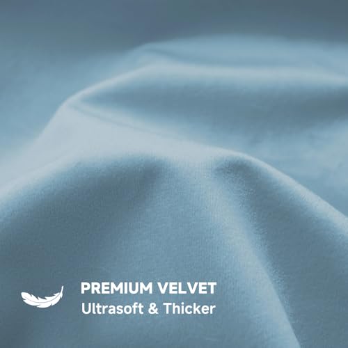 QUORGVES Light Blue Velvet Pillow Covers 20x20 Inch Set of 2, Soft Solid Decorative Square Throw Pillow Covers, Decor Cushion Covers for Bed Sofa Couch Bedroom Living Room - Coastal Sky Baby Blue by QUORGVES - Image 3