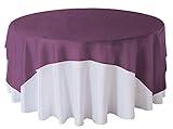 Bords surjetés Nappe carrée en organza 228,6 x 228,9 cm 16 couleurs pour décoration de mariage (Prune)