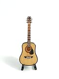 ALANO Modelo de guitarra clásica de madera con soporte de guitarra ornamento mini guitarra modelo decoración regalo (GN-10-S)