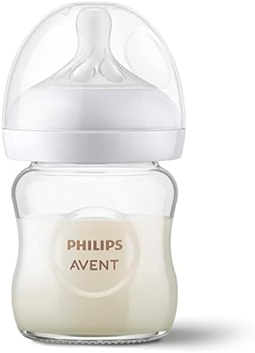 Philips Avent Natural Glass Baby Bottles with Natural Response Nipples (Slow Flow, Flow 2), 4oz, 3-pack, SCY910/03 — view 13