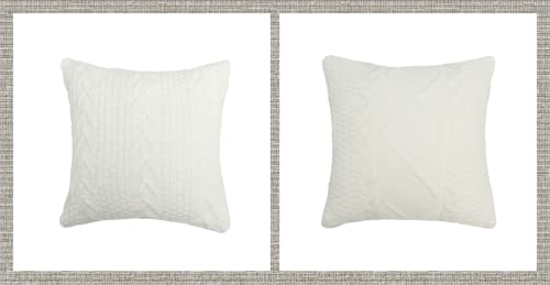Anduuni Decorative Knitted Pillow Case Cushion Cover Double-Cable Sweater Throw Pillow Covers For Bed Couch 18" X 18" #TOP4
