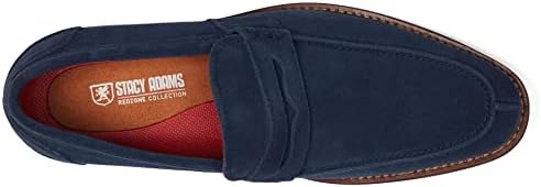 Stacy Adams Men's Marlowe Penny Slip-On Loafer, Navy Suede, 9.5 | Image 1