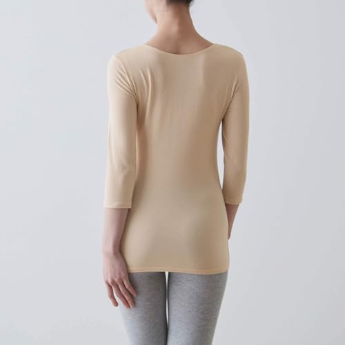 ベルメゾン インナーシャツ レディース 七分袖 綿混 クルーネック あったかインナー ホットコット の商品画像 5