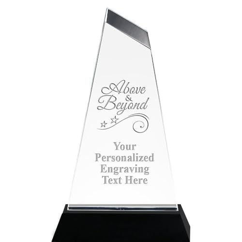 Crown Awards Above and Beyond Personalized Corporate Award, 8" H Recognition Engraved Emperor Acrylic Trophy