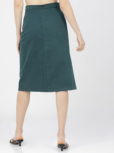 Image of Tokyo Talkies Women's Straight Fit A-Line Skirts | Strachable Skirts| Mid-Rise| Women Skirt | Skirt for Women
