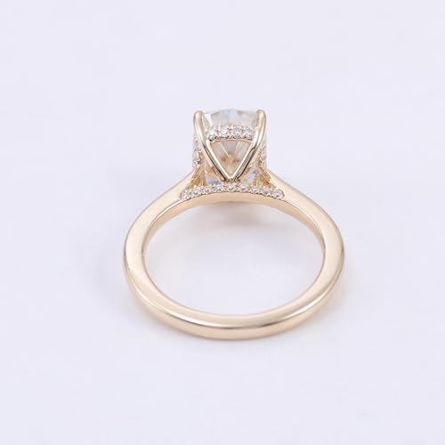 Stunning 4.0CT Elongated Cushion Cut Moissanite Hidden Halo Engagement Ring - Elegance Redefined for Your Forever Vow3