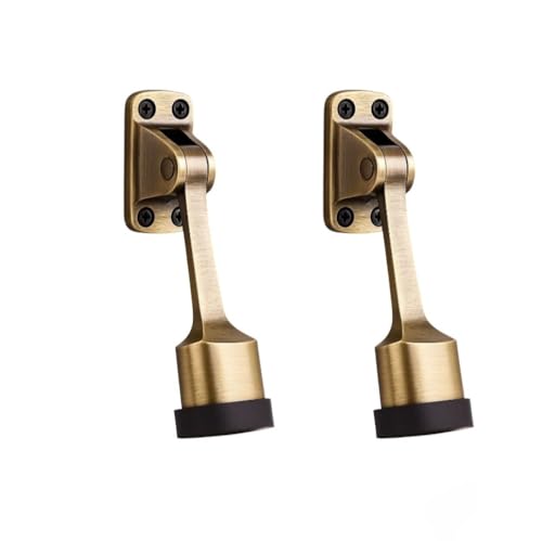 Image of Luxury Door Stopper in Gold | Heavy Duty Metal Door Stops for Home Office | Anti Slip Decorative Door Holder | Modern Gold Finish Door Stop Set for All Floors (Set of 2)