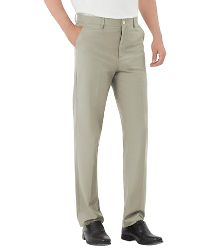 Image of Men's Tall Classic Fit Flex Flat Front Dress Pants Formal Pants for Business & Office