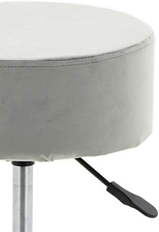 HNNHOME Swivel Height Adjustable Dresser Dressing Table Stool Kitchen Breakfast Bar Stool Chair (Grey, Velvet)