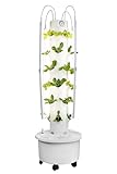 ALTO GARDEN GX Hydroponic Tower | Vertical Planter Tower | Hydroponics Growing System Kit | Food Grade with 24 Net Pots (with LED Grow Lights)